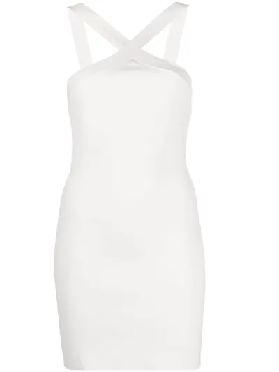 P.a.r.o.s.h Crossover-strap Fitted Mini Dress In White