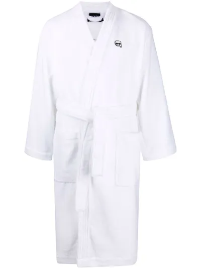 Karl Lagerfeld Karl-patch Bath Robe In Weiss