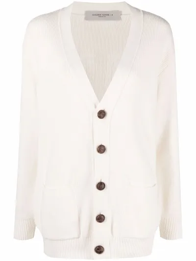 Golden Goose V-neck Button-fastening Cardigan In White