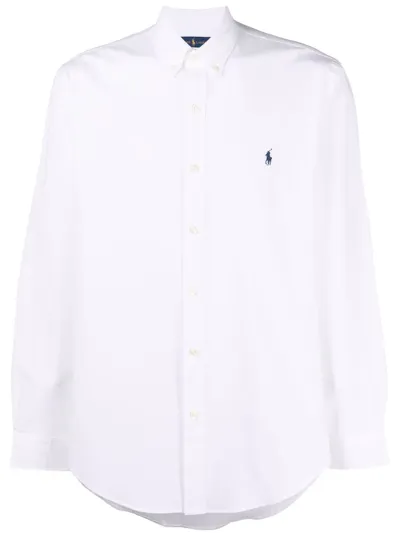 Ralph Lauren Polo Pony-embroidered Long-sleeve Shirt In White