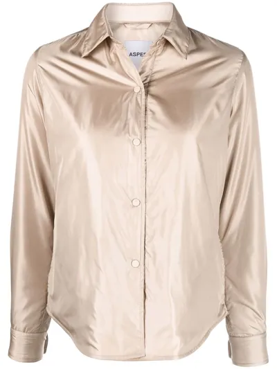 Aspesi Padded Shirt Jacket In Neutrals