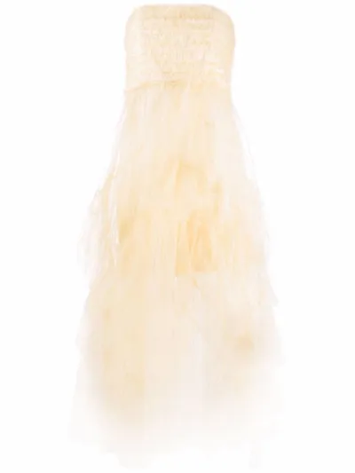 Philosophy Di Lorenzo Serafini Strapless Asymmetric Dress In 23 Giallo