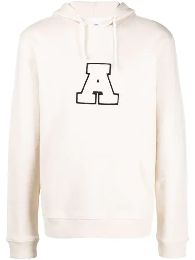 Axel Arigato Organic Cotton Hoodie With Logo In Beige