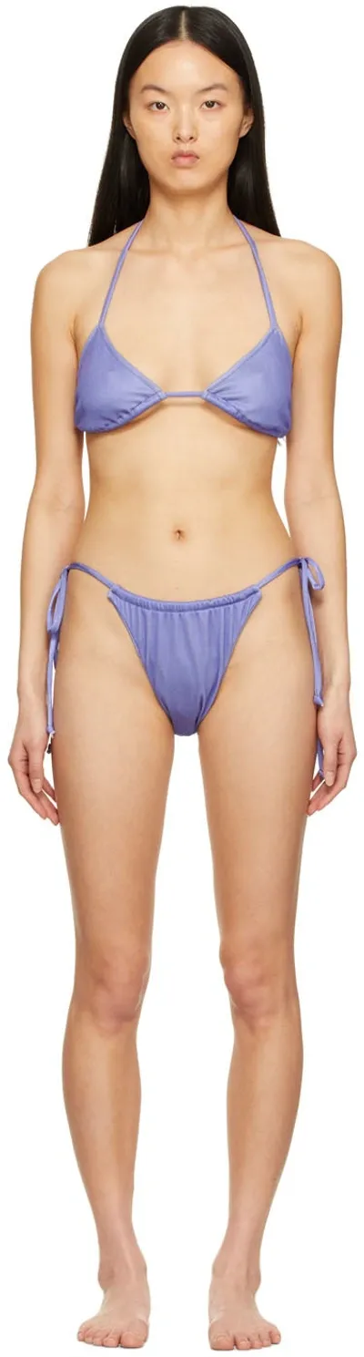 Poster Girl Ssense Exclusive Purple Dianne Keaton Edition Bikini In Solid Purple