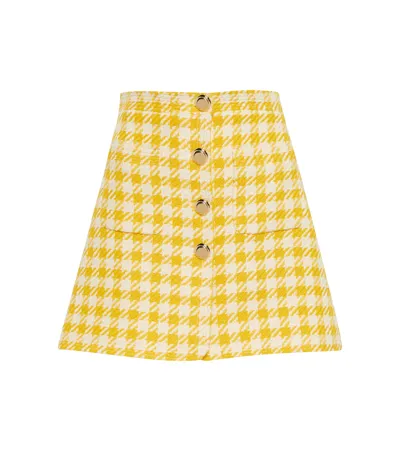 Miu Miu Women's Houndstooth Tweed Mini Skirt In Stripe