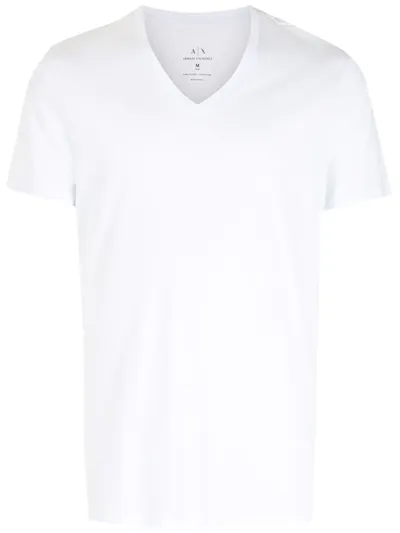 Armani Exchange Basic V-neck T-shirt In Weiss