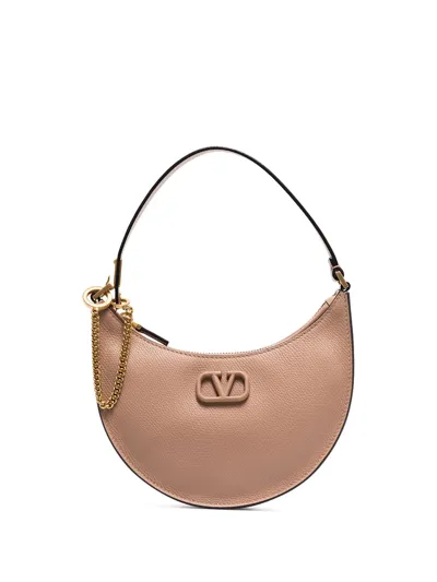 Valentino Garavani Vsling Leather Shoulder Bag In Neutrals