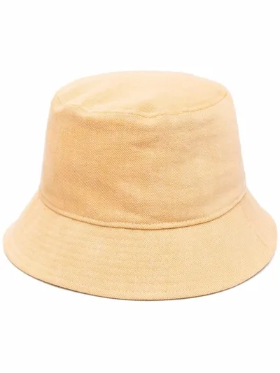 Isabel Marant Loiena Logo Denim Bucket Hat In Honey