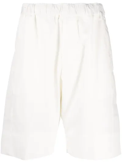 Alexander Mcqueen Organic Cotton-poplin Shorts In White