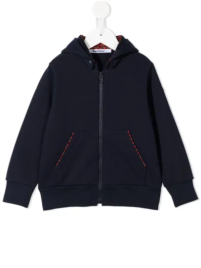 Familiar Kids' Zipped Cotton Hoodie In Blue