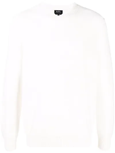 Apc Knitted Crew-neck Jumper In Neutrals