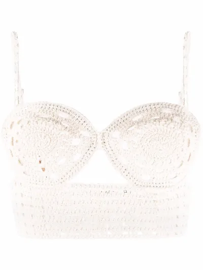 Magda Butrym Crochet Cotton-blend Bralette In Nude