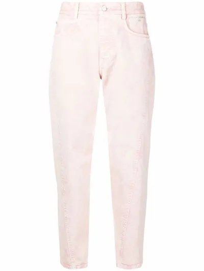 Stella Mccartney Faded Cropped Jeans In Pink