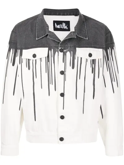 Haculla Dripping Graphic-pattern Denim Jacket In Off-white