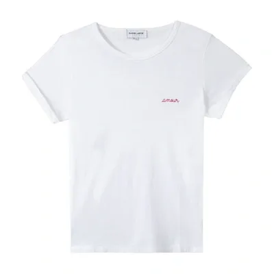 Maison Labiche Slogan-embroidered Cotton T-shirt In Grey