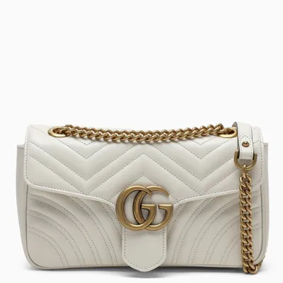 Gucci White Gg Marmont Small Shoulder Bag