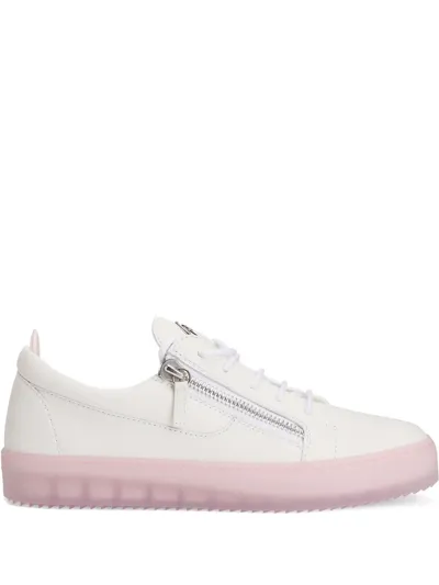 Giuseppe Zanotti Frankie Low-top Leather Sneakers In Weiss