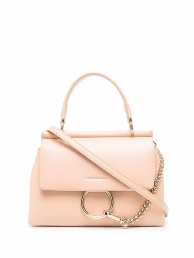 Chloé 'faye' Small Leather Bag In Neutro