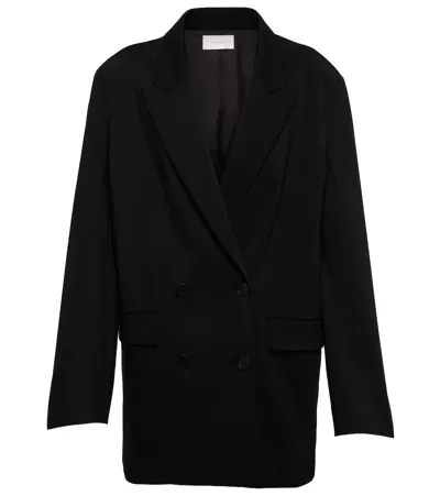 The Row Tristana Double-breasted Stretch Crepe Blazer In Black