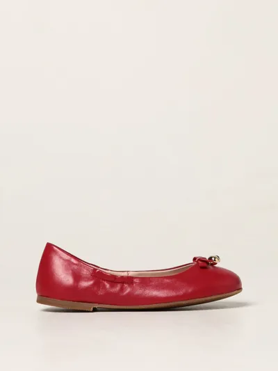 Simonetta Kids' X Chantecler Ballerina In Leather In Red