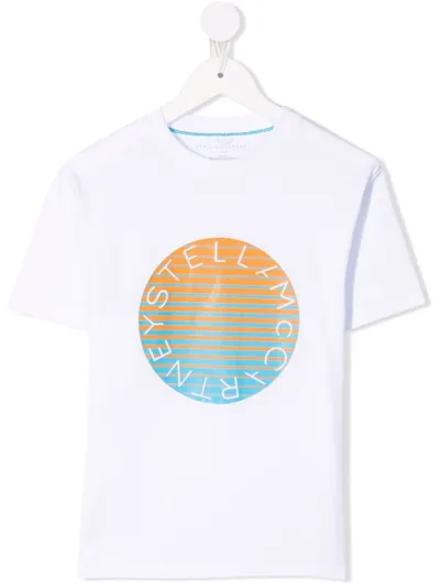 Stella Mccartney Kids' Logo Crew-neck T-shirt In White