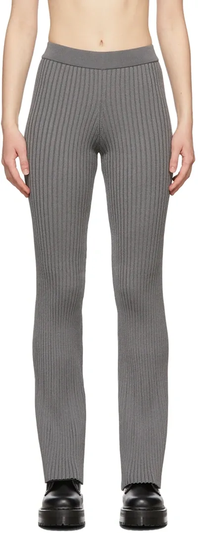 Ami Alexandre Mattiussi Grey Ribbed Lounge Pants