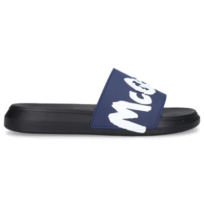 Alexander Mcqueen Beach Sandals Slider Gum In Blue