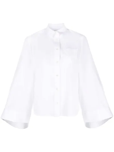 Sacai Long Sleeve Cotton Shirt In White