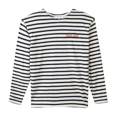 Maison Labiche French Touch Colombier Breton Shirt In Ivory Navy