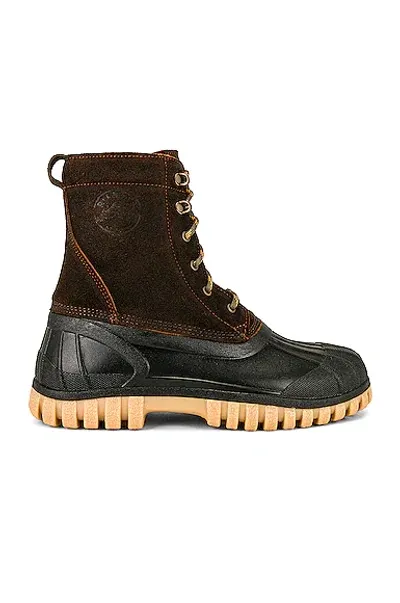 Diemme Anatra Rubber And Suede Duck Boot In Dark Brown