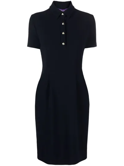 Ralph Lauren Purple Label Tailored Collared Midi Dress In Blau