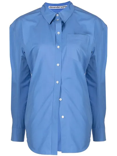 Alexander Wang Oversize Button-up Shirt In Blau