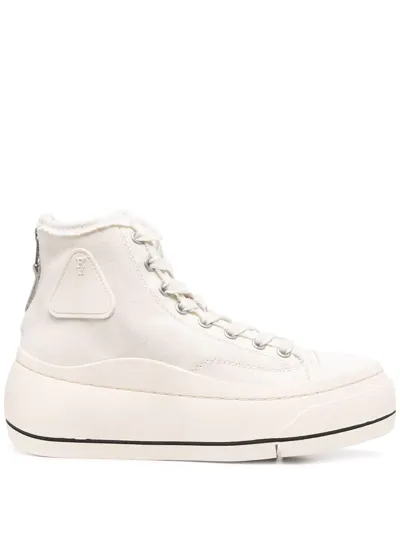 R13 Kurt Logo-patch Platform Sneakers In Neutrals