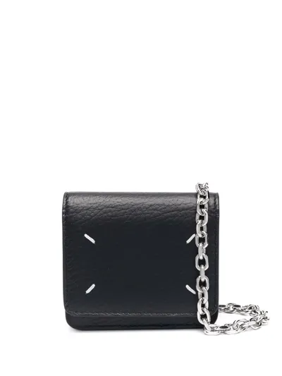 Maison Margiela Four Stitch Chain-link Wallet In Black