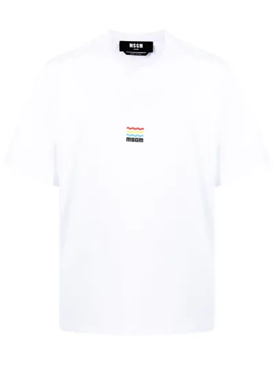 Msgm Logo-print T-shirt In White