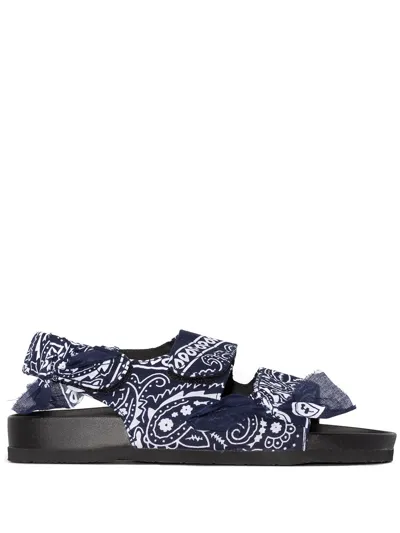 Arizona Love Navy Paisley-print Apache Sandals In Blue