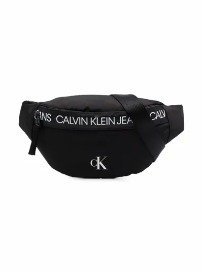 Calvin Klein Kids' Logo Print Bum Bag In Black