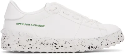 Valentino Garavani White 'open For A Change' Sneakers In 0bo White