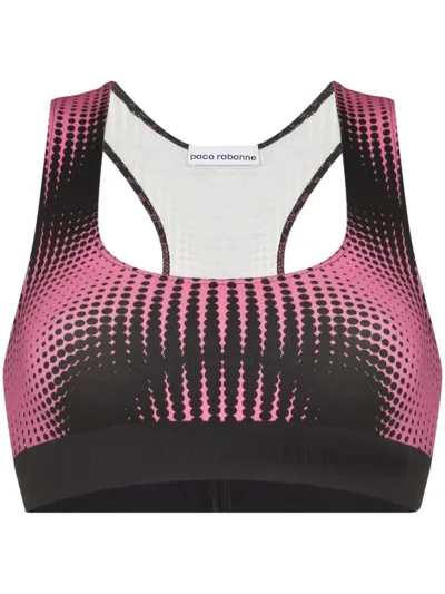 Rabanne Geometric-print Sports Bra In Pink