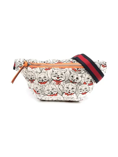 Gucci Kitten Motif-print Belt Bag In Neutrals