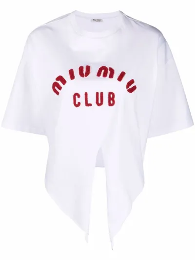 Miu Miu Logo T-shirt In White