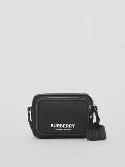 Burberry Logo Print Nylon Paddy Bag In Black