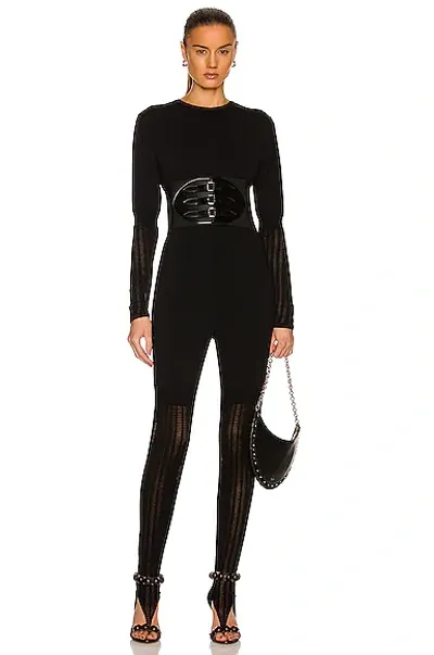 Alaïa Knit Jumpsuit In Noir