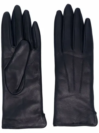 Aspinal Of London Leather Driving Gloves In Blue