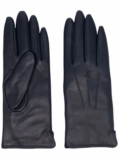 Aspinal Of London Slip-on Leather Gloves In Blue