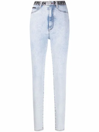 Philipp Plein High-waist Denim Jeggings In Blue