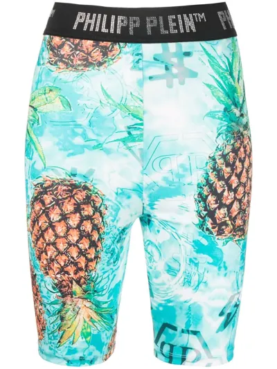 Philipp Plein Pineapple Stones Stones Cycling Shorts In Multi