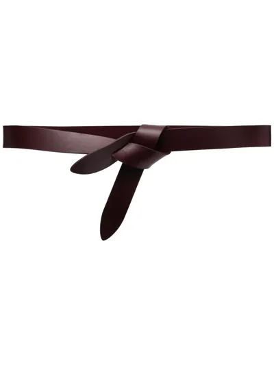 Isabel Marant Tie-fastening Leather Belt In Rot