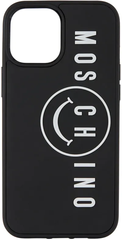 Moschino Black Logo Iphone 12 Pro Max Case In 4555