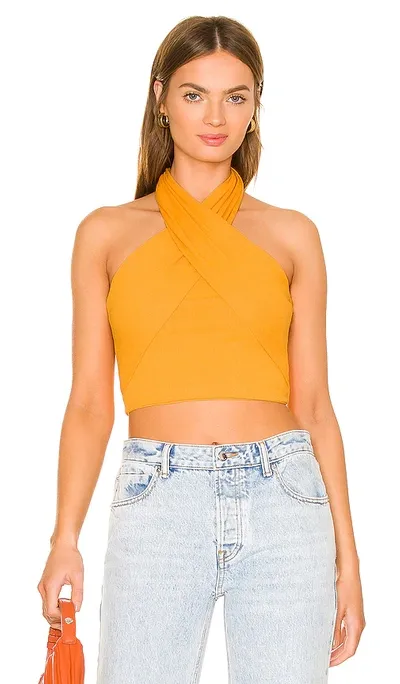 Superdown Amelie Wrap Top In Orange